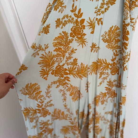 Free People Jumpsuit in Fashion Sky Blue and Burnt Orange Colors Sz 8 - Picture 6 of 8